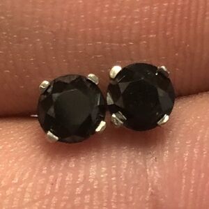 0.86ct total 14k Black diamond Stud Earrings